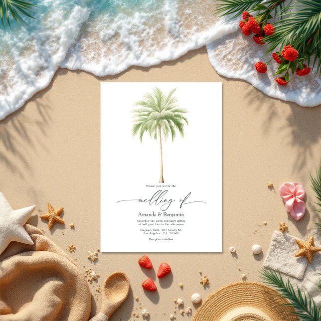 Convites Código QR de Casamento de Praia Chic Costeira (Coastal Chic Beach Wedding QR Code Invitation)