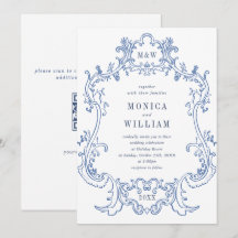 Código QR de casamento em moldura azul empoeirada 