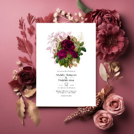 Convites Código QR de Casamento Floral Floral de Shabby Dou