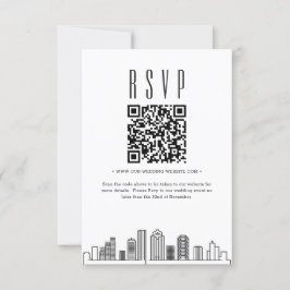 Convites Código QR de Casamento Houston RSVP