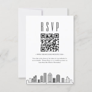 Convites Código QR de Casamento Houston RSVP
