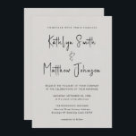 Convites Código QR de cinza Tudo em um casamento Chic de Sc<br><div class="desc">Código QR tudo em um script moderno em um simples cartão de convite minimalista de casamento de Cinza. Celebre o seu dia especial com esta elegante e bela carta de convite para casamento para embelezar a sua ocasião especial. Todos os textos estão pré-organizados para que você personalize fácil e rapidamente...</div>