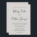 Convites Código QR de cinza Tudo em um casamento Chic de Sc<br><div class="desc">Código QR tudo em um script moderno em um simples cartão de convite minimalista de casamento de Cinza. Celebre o seu dia especial com esta elegante e bela carta de convite para casamento para embelezar a sua ocasião especial. Todos os textos estão pré-organizados para que você personalize fácil e rapidamente...</div>