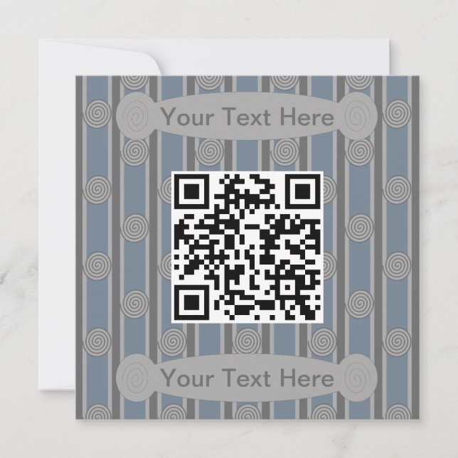 Convites Código QR de espiral divertida e Rico (Frente)