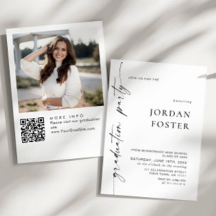 Convites Código QR de Festa de formatura de FOTO Minimalist