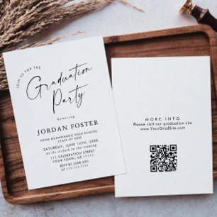 Convites Código QR de Festa de formatura Minimalista Elegan