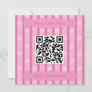 Convites Código QR de Floco de Neve Rosa Divertido e Chique