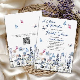 Convites Código QR de Flores Silvestres Bluebell para Chá d