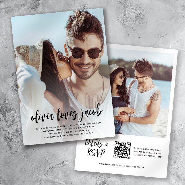 Convites Código QR de Foto Casual Casual (Criador carregado)