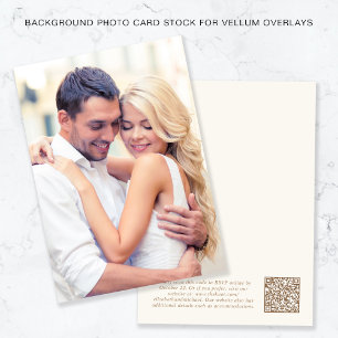 Convites Código QR de Foto Código Dourado Cream Fundo Vellu