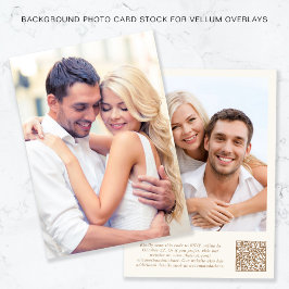Convites Código QR de Foto Código Dourado Cream Fundo Vellu