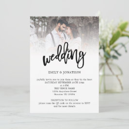 Convites Código QR de Foto de Casamento com Letra Moderna A