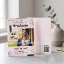Código QR de Foto de Celebração de Graduado Rosa R