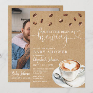 Convites Código QR de Foto de Chá de Bebê de Café Cozinhand