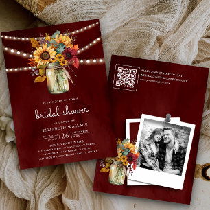 Convites Código QR de Foto de Chuveiro de Noiva de Girassói