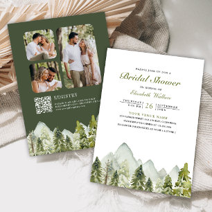 Convites Código QR de Foto de Floresta de Pinheiro de Monta