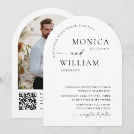 Convites Código QR de Foto do Arch Caseiro Minimalista Eleg