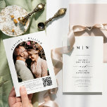 Convites Código QR de Foto do Arch de Casamento Simples Boh<br><div class="desc">Convite de Código QR de Foto de Arch de Casamento Simples Boho</div>