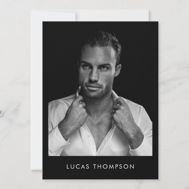 Convites Código QR de Foto do Ator de Modelagem Masculina C (Frente)