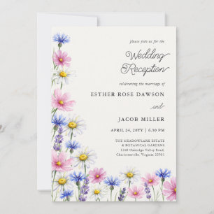 Convites Código QR de Foto do Casamento de Flores Silvestre