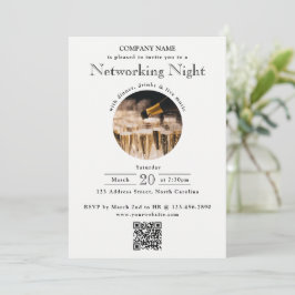Convites Código QR de Foto do Evento de Jantar de Networkin