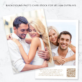 Convites Código QR de Foto Dourado Fundo Branco Sobreposiçã