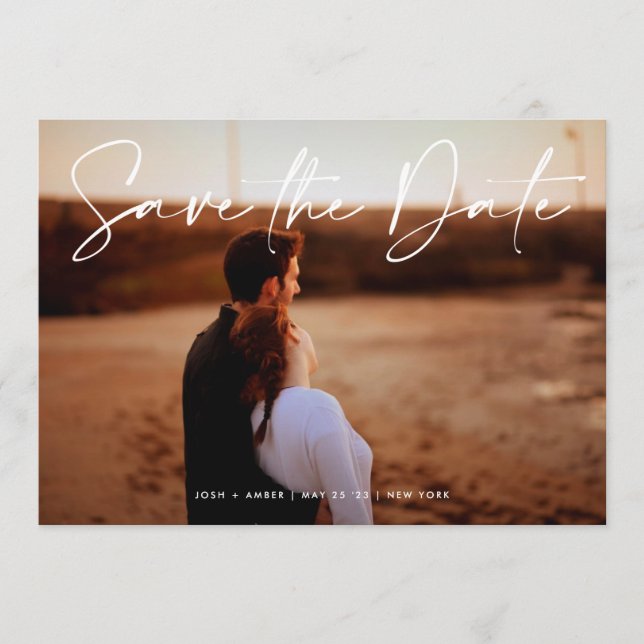 Convites Código QR de Foto Editável Moderno - Salvar o Cart (Frente)