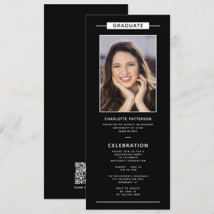 Convites Código QR de Foto Moderna Simples da festa de form
