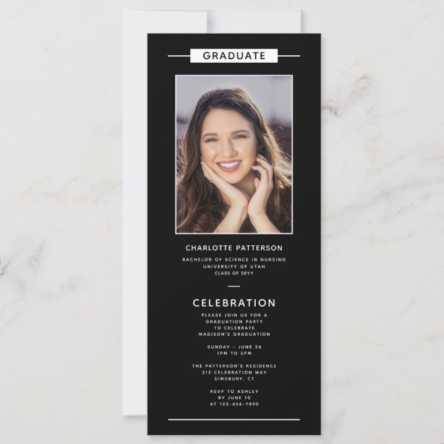 Convites Código QR de Foto Moderna Simples da festa de form (Frente)