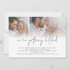 Convites Código QR de Foto Moderno 2 Obtendo Casamento Hitc