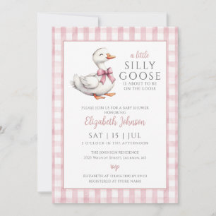 Convites Código QR de foto para Chá de Bebê Silly Goose Ros