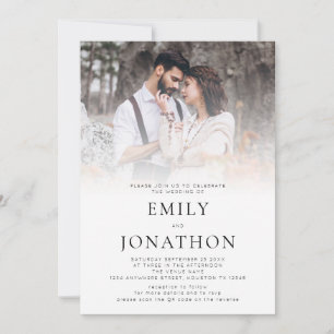 Convites Código QR de Foto Simples para Casamento