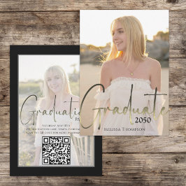 Convites Código QR de Fotografia da Caligrafia Preta do For