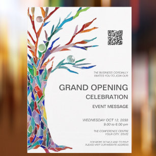 Convites Código QR de Grande Inauguração Empresarial