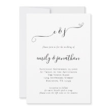 Código QR de iniciais de casamento com letra elega