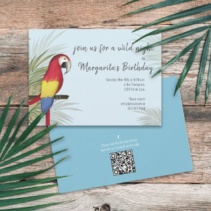 Convites Código QR de Mídia Social de Aniversário Selvagem 