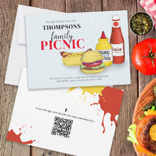 Convites Código QR de Mídia Social Divertido Churrasco de P