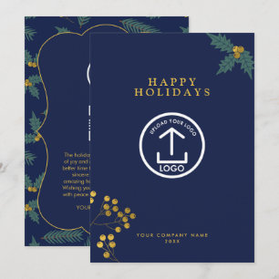 Convites Código QR de Natal de Holly Berry Christmas Busine