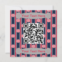 Convites Código QR de Peppermint Divertido e Elegante