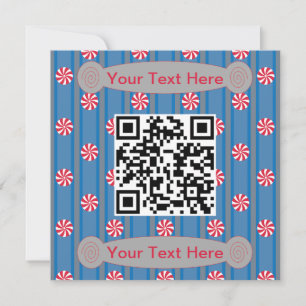 Convites Código QR de Peppermint Divertido e Elegante