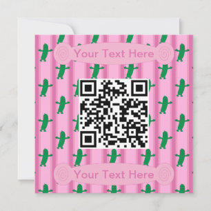 Convites Código QR de Picles Rosa e Rico