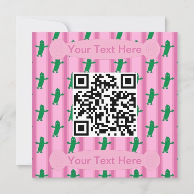 Convites Código QR de Picles Rosa e Rico (Frente)