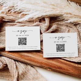 Convites Código QR de RSVP de Casamento Moderno Elegante Cl