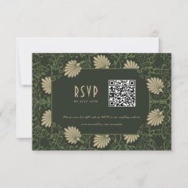 Convites Código QR de RSVP de Casamento Nouveau