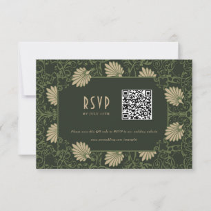 Convites Código QR de RSVP de Casamento Nouveau