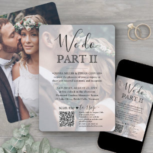 Convites Código QR de RSVP do Casamento Sequel 2 Fotos Nós 