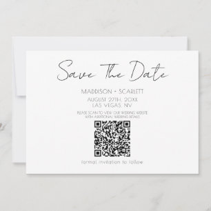 Convites Código QR de Save The Date de Roteiro Minimalista