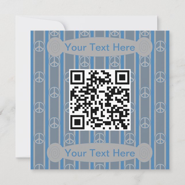 Convites Código QR de Sinal de Paz de Diversão e Rico (Frente)