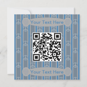 Convites Código QR de Sinal de Paz de Diversão e Rico