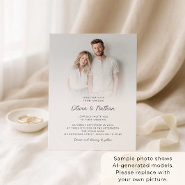 Convites Código QR de Sobreposição de Foto Minimalista para